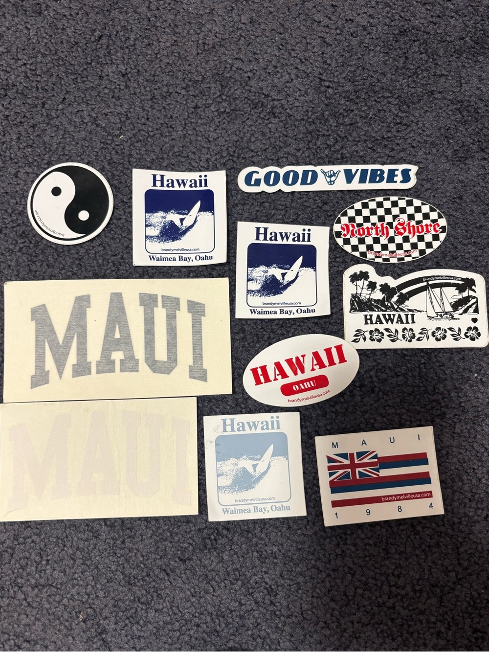 Hawaii & Maui Sticker Pack - Blue, Red, Black, White